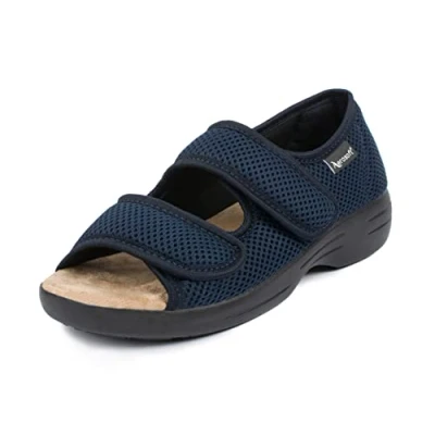 Afbeelding van Aerosoft Stretch 06 Revalidatiesandalen voor dames en heren, klittenbandsluiting, breedte G H, antislip, Blauw