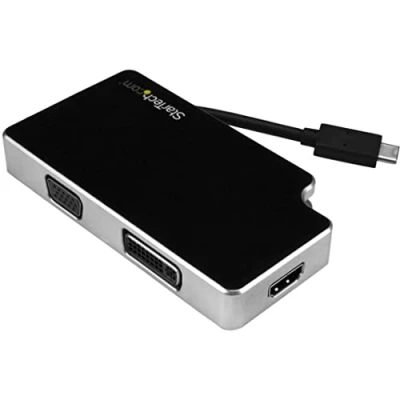 Afbeelding van Adapter USB C naar VGA/HDMI/DVI Startech CDPVGDVHDB Zilver