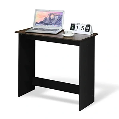 Afbeelding van Furinno Simplistic Schreibtisch, Computertisch, PC Tisch, Bürotisch, Holz, Columbia Walnut / Schwarz, 39.4 x 80 75.7 cm