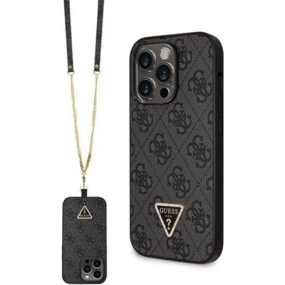 Afbeelding van Guess 4G Triangle Crossbody Back Case Geschikt voor Apple iPhone 14 Pro (6.1&quot;) Zwart