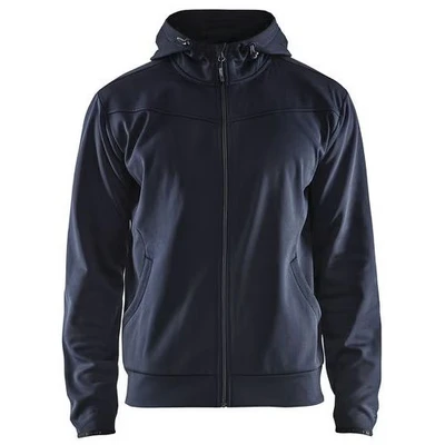 Image de Sweat zippé à capuche marine foncé/noir