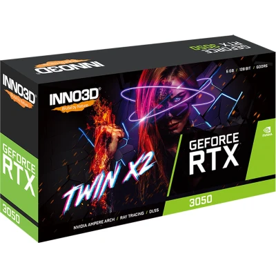 Afbeelding van INNO3D GEFORCE RTX 3050 6GB TWIN X2 Videokaart 6 GB GDDR6 PCIe 4.0 1x HDMI, DisplayPort, DVI D
