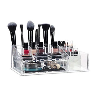 Afbeelding van Relaxdays make up organizer sieradenkist cosmeticabox lippenstifthouder acrylbox doorzichtig