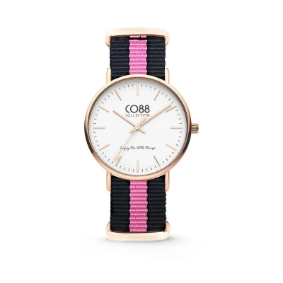 Afbeelding van CO88 Collection Watches 8CW 10033 Horloge Nato Band Ø 36 mm Zwart / Roze