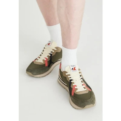 Afbeelding van Pepe Jeans BRIT Cover Sneakers laag, Heren, Maat: 40, Range green Leer en textiel