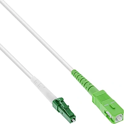 Afbeelding van Premium LC/APC SC/APC FTTH Simplex Optical Fiber Patch kabel Single Mode OS2 wit / LSZH 1 meter