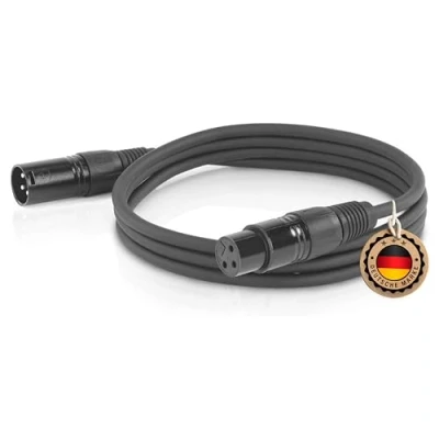 Afbeelding van ETEC, XLR kabel, microfoonkabel, stekker naar aansluiting, verlengkabel, zwart, 3,00 m