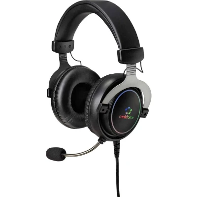 Afbeelding van Renkforce RF GH 300 Over Ear headset Gamen Kabel 7.1 Surround Zwart Microfoon uitschakelbaar (mute), Volumeregeling