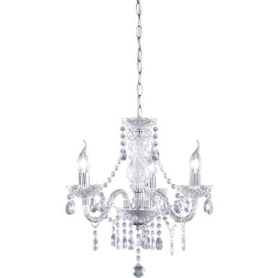 Afbeelding van REALITY LÜSTER Kroonluchter Chroom excl. 3x E14 Behang Transparant D: 46 cm