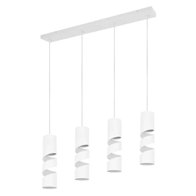 Afbeelding van Stream hanglamp, wit, lengte 80 cm 4 lamps metaal GU10