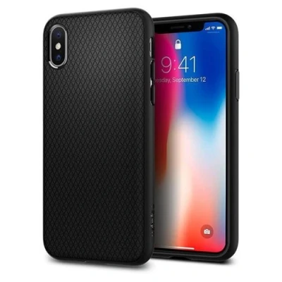 Image de Coque Apple iPhone 7 Silicones et TPU (doux) Spigen silicone/Coque Étui téléphone Noir Shockproof