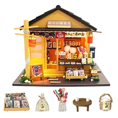 Afbeelding van Japanse Poppenhuis DIY Houten Winkel Meubels Puzzel Speelgoed Kinderen Verjaardagscadeau