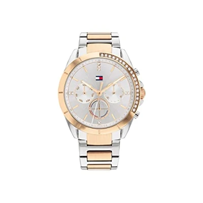 Afbeelding van Tommy Hilfiger Kennedy Chronograaf silvercoloured/rose goldcoloured, Dames, Maat: One Size, Silver coloured/rose gold coloured