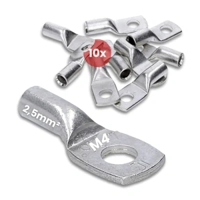 Afbeelding van 10 stuks Kalitec HR2 4 standaard buiskabelschoenen 2,5 mm² M4 I zonder kijkgat Made in Germany