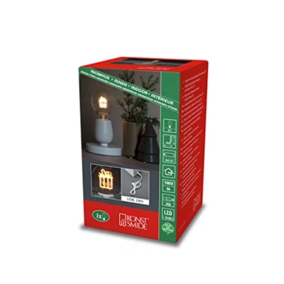 Afbeelding van Konstsmide 1814 200 LED decor Geschenk Barnsteen Wit Timer