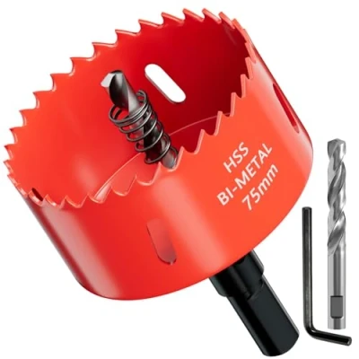 Afbeelding van GARHWAL HSS Gatenzaag M42 Bi metaal 75 mm Met adapter en centreerboor Ideaal voor hout, kunststof, gipsplaten, multiplex metalen Zaagdiepte tot 38