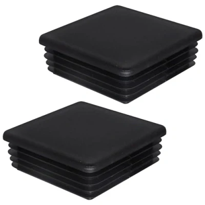 Afbeelding van SKIR&#039;CO 2 stuks vierkante kunststof doppen 80 x mm zwart RAL 9005