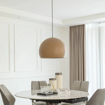 Afbeelding van Lucande Hanglampen 1licht Aluminium H: 37 cm lichtbruin Inclusief lichtbron