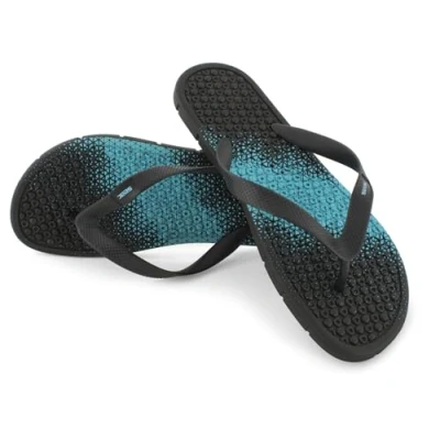 Afbeelding van SEAC Samoa Teenslippers van rubber met voetmassage voor zee, zwembad, strand en boot, uniseks, Tiffany zwart