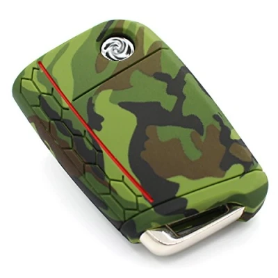Afbeelding van VB Siliconen beschermhoes voor autosleutel met 3 knoppen (camouflage)