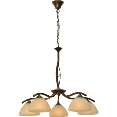 Afbeelding van Masterlight Eetkamer hanglamp Bolzano 5 lichts bronsbruin 2938 21 34