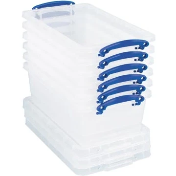 Afbeelding van Really Useful Box Opbergdoos 5,5 L, Nestbaar, Transparant