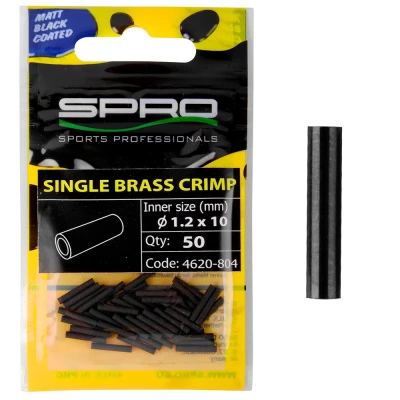 Afbeelding van Spro Single Brass Crimp &#039;Matt Black&#039; 1,0mm (50 stuks) Klein materiaal