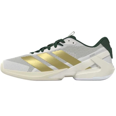 Afbeelding van adidas Performance Adizero Ubersonic 5 Tennisschoenen voor alle ondergronden, Heren, Maat: 39 1/3, Core white/gold metallic/collegiate green