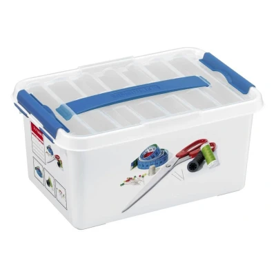 Afbeelding van Sunware Q Line Naaidoos 6L 30X20X14 Cm Wit/Blauw