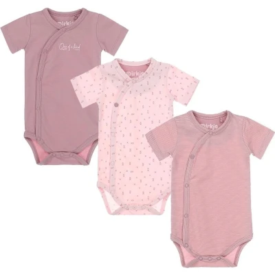 Afbeelding van Dirkje Body NOOS Bio Cotton Mauve/Light Pink 3 pack Maat 62/68
