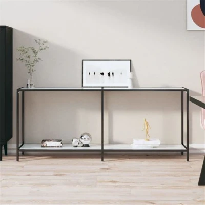 Afbeelding van Wandtafel 180x35x75,5 cm gehard glas wit