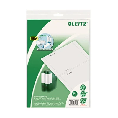 Afbeelding van LEITZ insteeketiket voor ordners, 176 x 146 mm, grijs