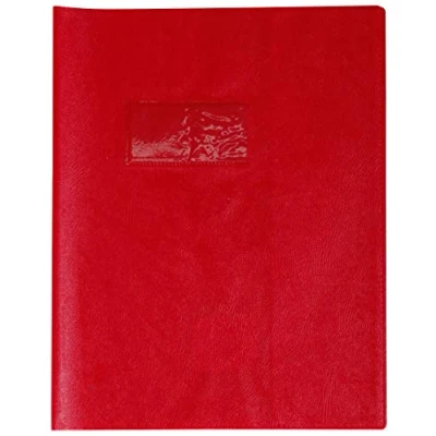 Image de Protège Cahier Grain Cuir 18/100ème 17x22cm Rouge Groseille