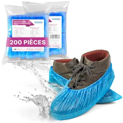 Afbeelding van ARNOMED Wegwerp overschoenen, CPE blauwe waterdichte wegwerpschoen, latexvrije wegwerpschoen voor schoenen, schoenhoezen bouwplaats, Blauw