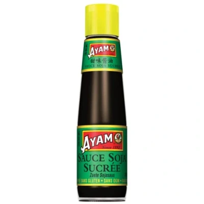 Afbeelding van AYAM Zoete sojasaus, hoge kwaliteit, authentieke smaken uit Azië, ideaal voor thuis koken, marinades, grillen en sushi gezonde voeding glutenvrij zonder conserveringsmiddelen 210 ml