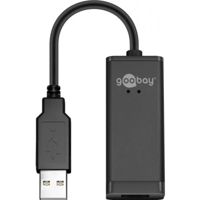 Afbeelding van Goobay USB 2.0 Fast Ethernet netwerkconverter voor het aansluiten van een pc/MAC met poort op netwerk