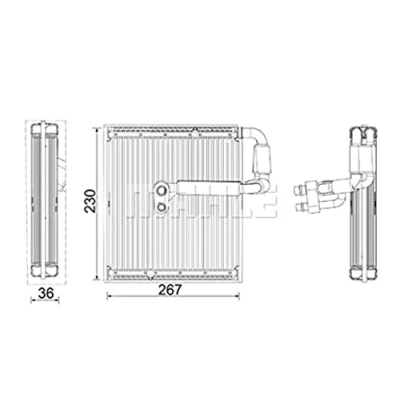 Afbeelding van MAHLE ORIGINAL AE 27 000P Airco Verdamper Met pakkingen Zonder expantieklep