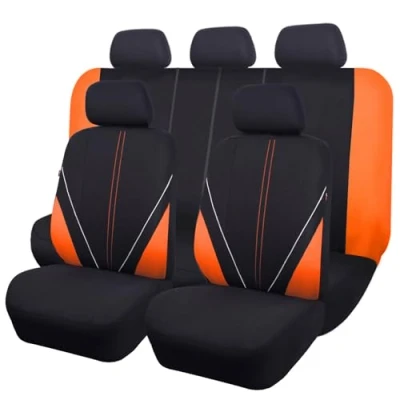 Afbeelding van Flying Banner Universele airbag compatibele autostoelhoezenset van ademende netstof, volledige set (zwart en oranje)
