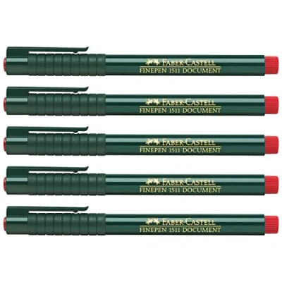Afbeelding van Faber Castell Finepen 205006 Fineliner 0,4 mm, rood, 5 stuks