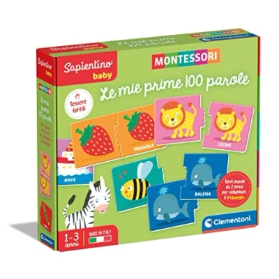 Afbeelding van Clementoni Sapientino Baby Prime 100 woorden educatief spel 1 jaar (Franse versie), Montessori spellen, gemaakt in Italië, meerkleurig, 16412