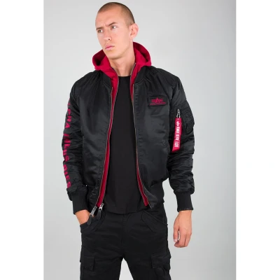 Image de Blouson Bomber Alpha Industries MA 1 D Tec SE noir / rouge M
