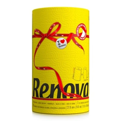 Afbeelding van Renova Red Label keukenpapier, geel, 1 stuk