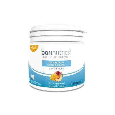 Afbeelding van Metagenics Barinutrics Calciumcitraat + D &amp; K2 Kauwtabletten