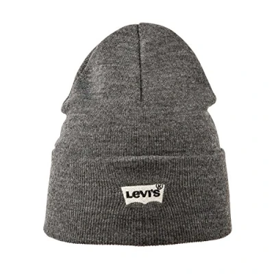 Afbeelding van Levi&#039;s Batwing Embroidered Slouchy Beanie Unisex Muts, Maat: One Size, Regular grey