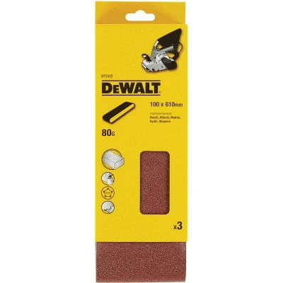 Image de Abrasif pour ponceusesà bande 100x610mm Lot de 3 Dewalt