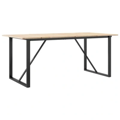 Image de vidaXL Table à manger cadre en O 180x90x75 cm bois de pin massif acier3282678