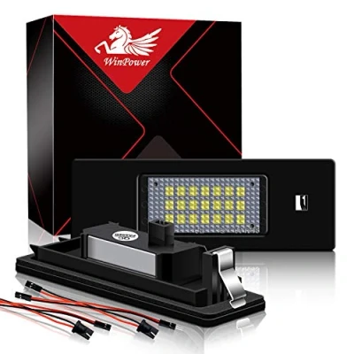 Afbeelding van WinPower foutloze 24SMD led kentekenplaatverlichting, montage lamp, koud wit, 6000 K, voor E87 / E63 E64 E81 E85, 2 stuks