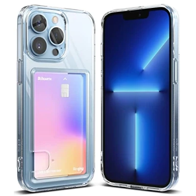 Afbeelding van Ringke Beschermhoes voor iPhone 13 Pro [Fusion kaart], transparant, robuust, stijf, TPU, zachte bumper, kaarthouder, schokbestendig, bescherming [militaire verdediging], helder