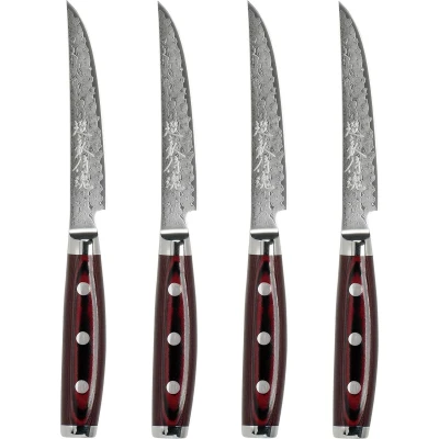 Afbeelding van Yaxell Super Gou Steakmessenset 12 cm 4 delig 161 Lagen Damaststaal SG2 Staal 63 HRC C...