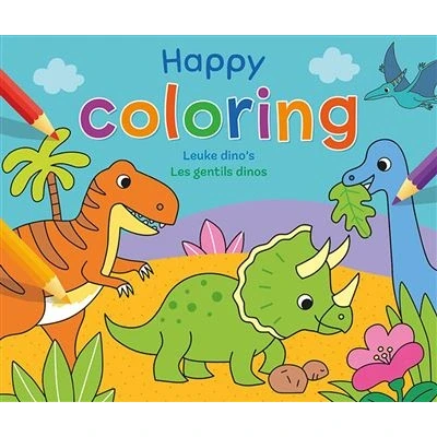 Afbeelding van Uitgeverij deltas kleurboek happy coloring dinosaurussen